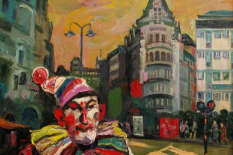 Ходит клоун по Стокгольму. 2007. Холст, масло. 100х110